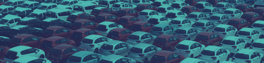 Cars in an auction yard