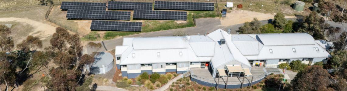 YMCA Camp Building with solar farm