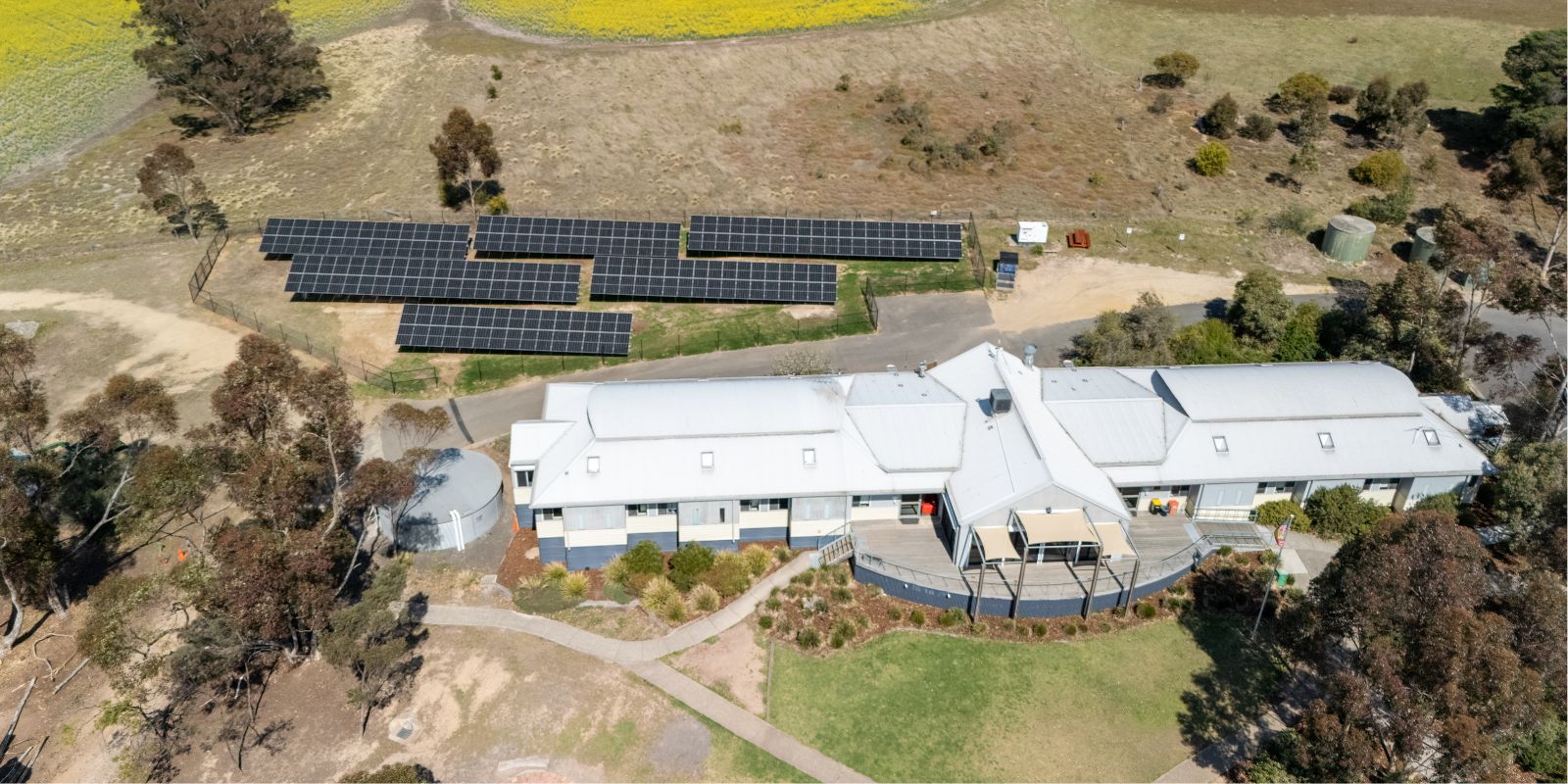 YMCA Camp Building with solar farm