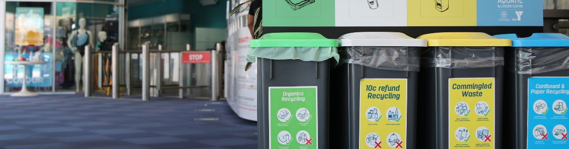 Four waste streams of recycling at YMCA SA Aquatic and Leisure Centre